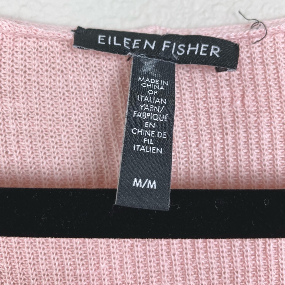 Eileen Fisher Women's Medium Open Front Cardigan Organic Linen Cotton Blush Pink - Picture 5 of 16